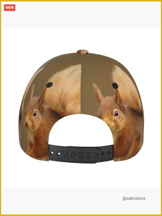 Squirrel Animal Snapback Cap Baseball Hat Adjustable Sun Hat